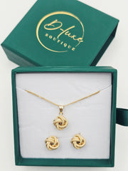 Cinnamon/Knot  Set Necklace/Earrings