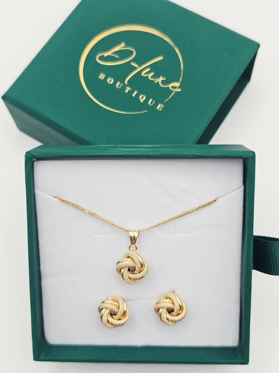Cinnamon/Knot  Set Necklace/Earrings