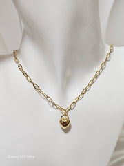 Heart Charm  in PaperClip Chain