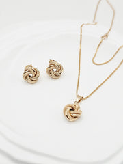 Cinnamon/Knot  Set Necklace/Earrings